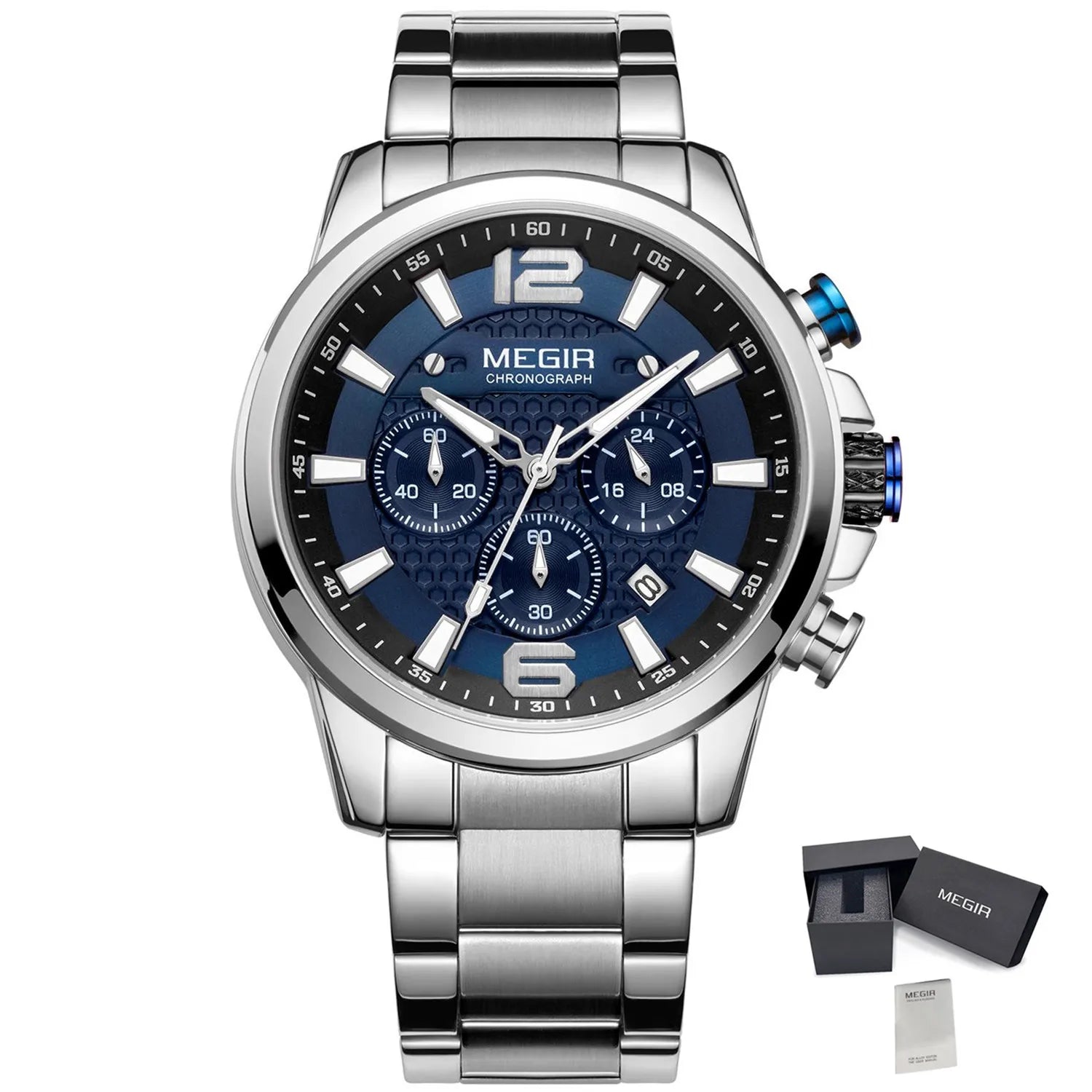 Megir SteelLux Chrono – Men's Stainless Steel Watch 3ATM