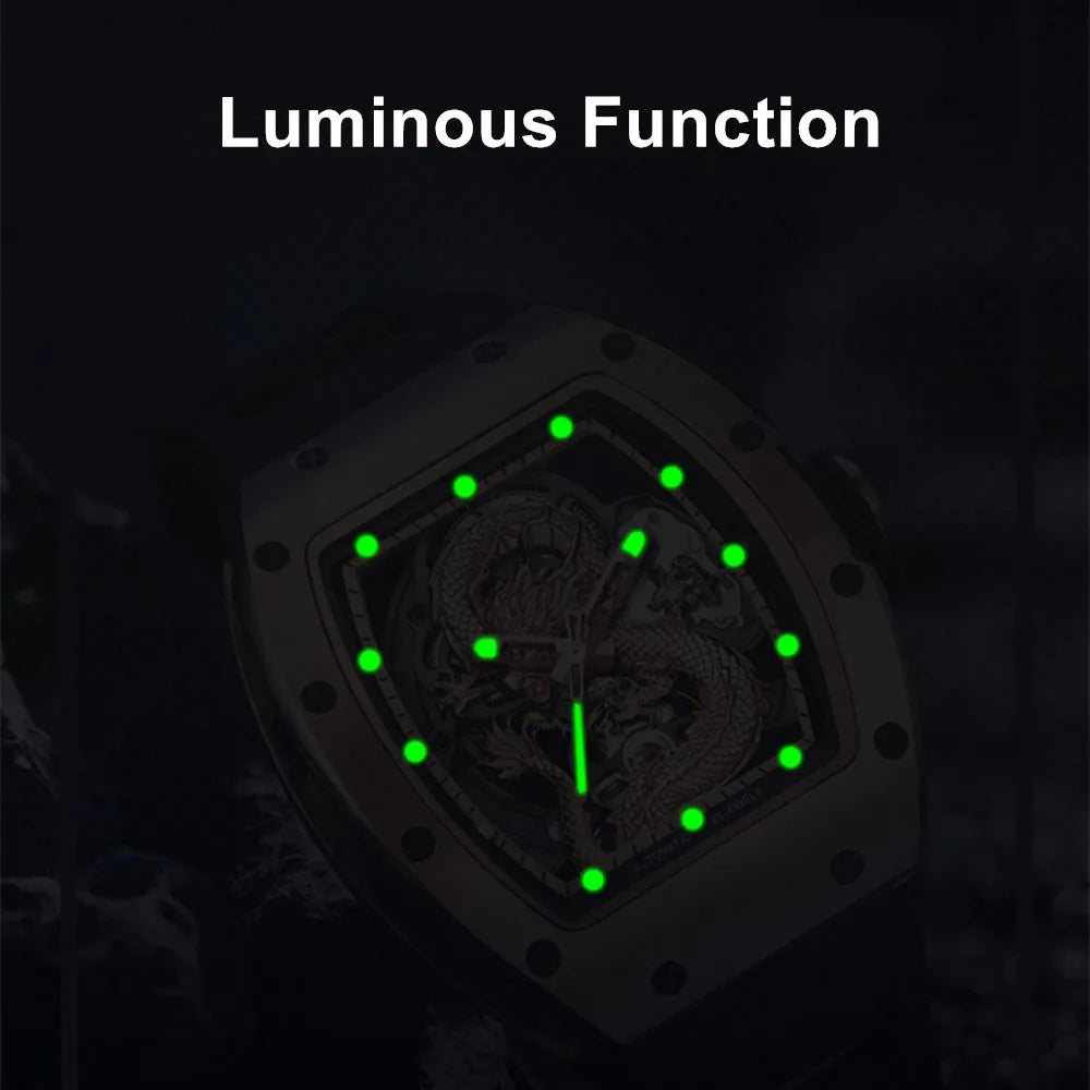 MEGIR Vision Automatic – Luxus-Herrenuhr mit skelettiertem Zifferblatt
