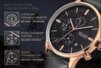 Men’s Sport Chronograph Watch with Leather Strap – Modern & Durable Design