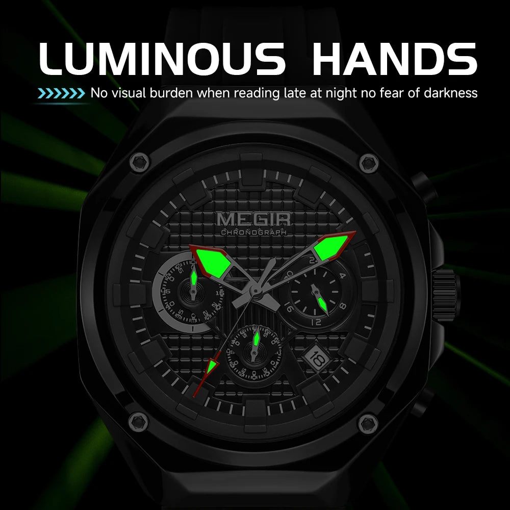 Men’s Military 8138 Watch – Chronograph with Silicone Strap