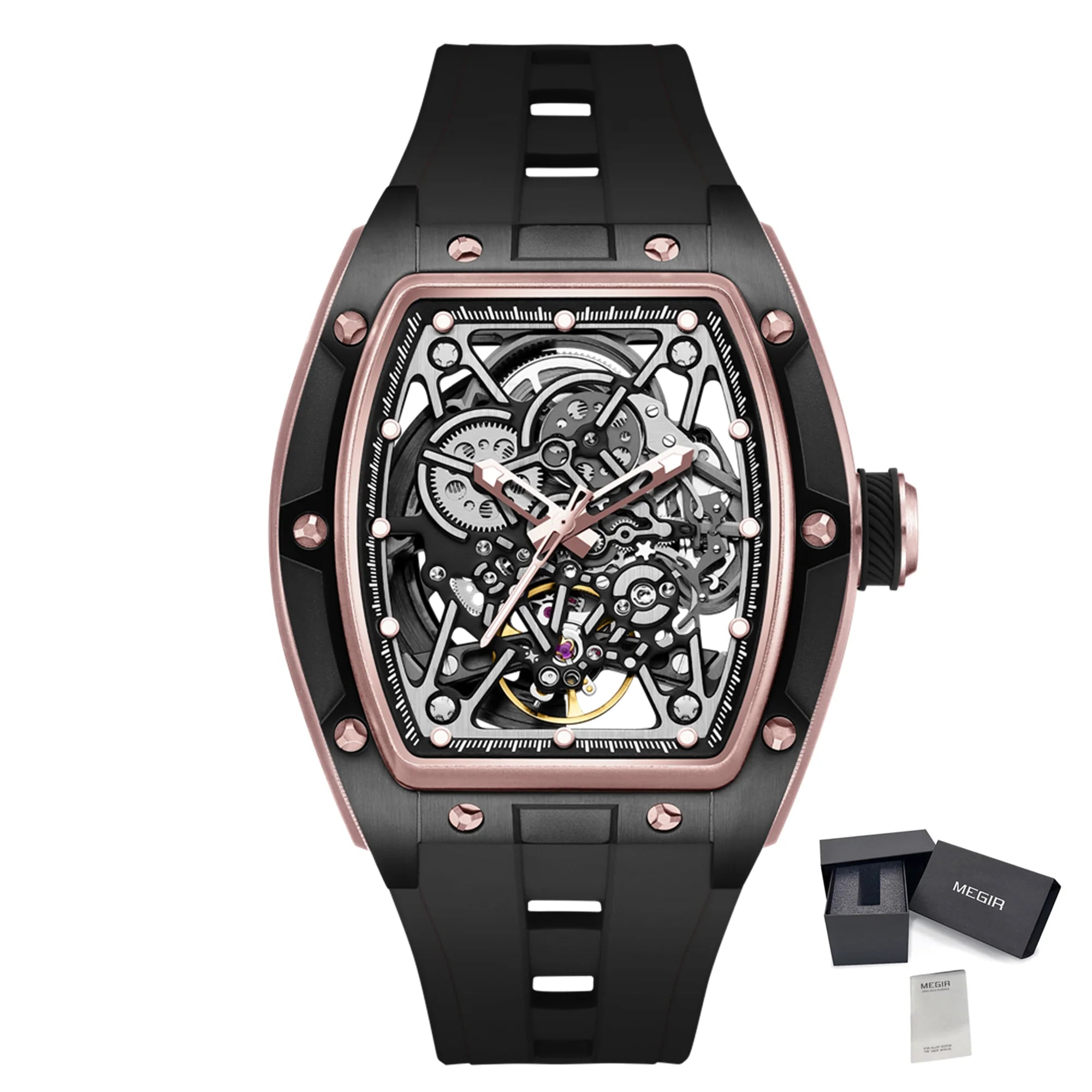 Men’s Automatic Sport Watch 9198-3 with Silicone Strap