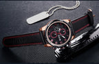 MEGIR Men’s Military Watch with Chronograph, Leather Strap, and Water Resistance