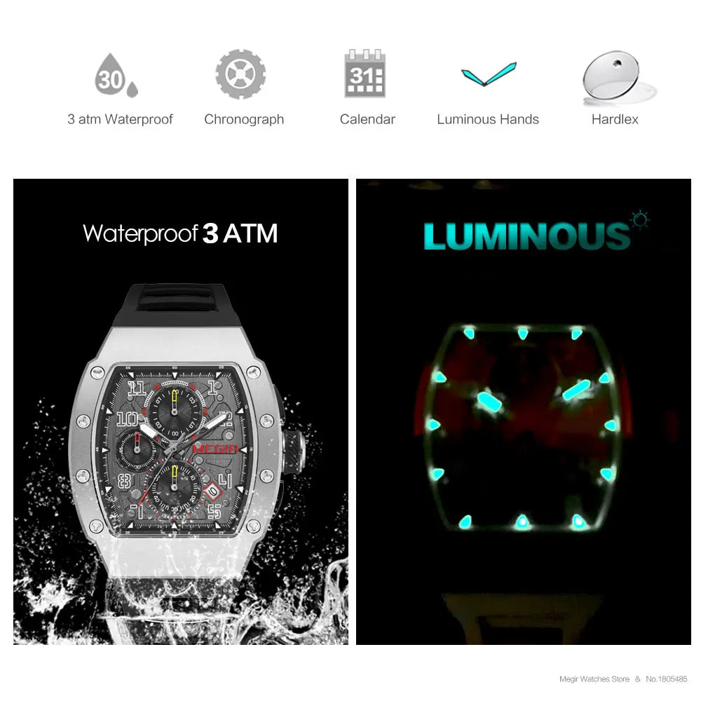 Megir ChronoSteel Pro – Men's Casual Stainless Steel Watch