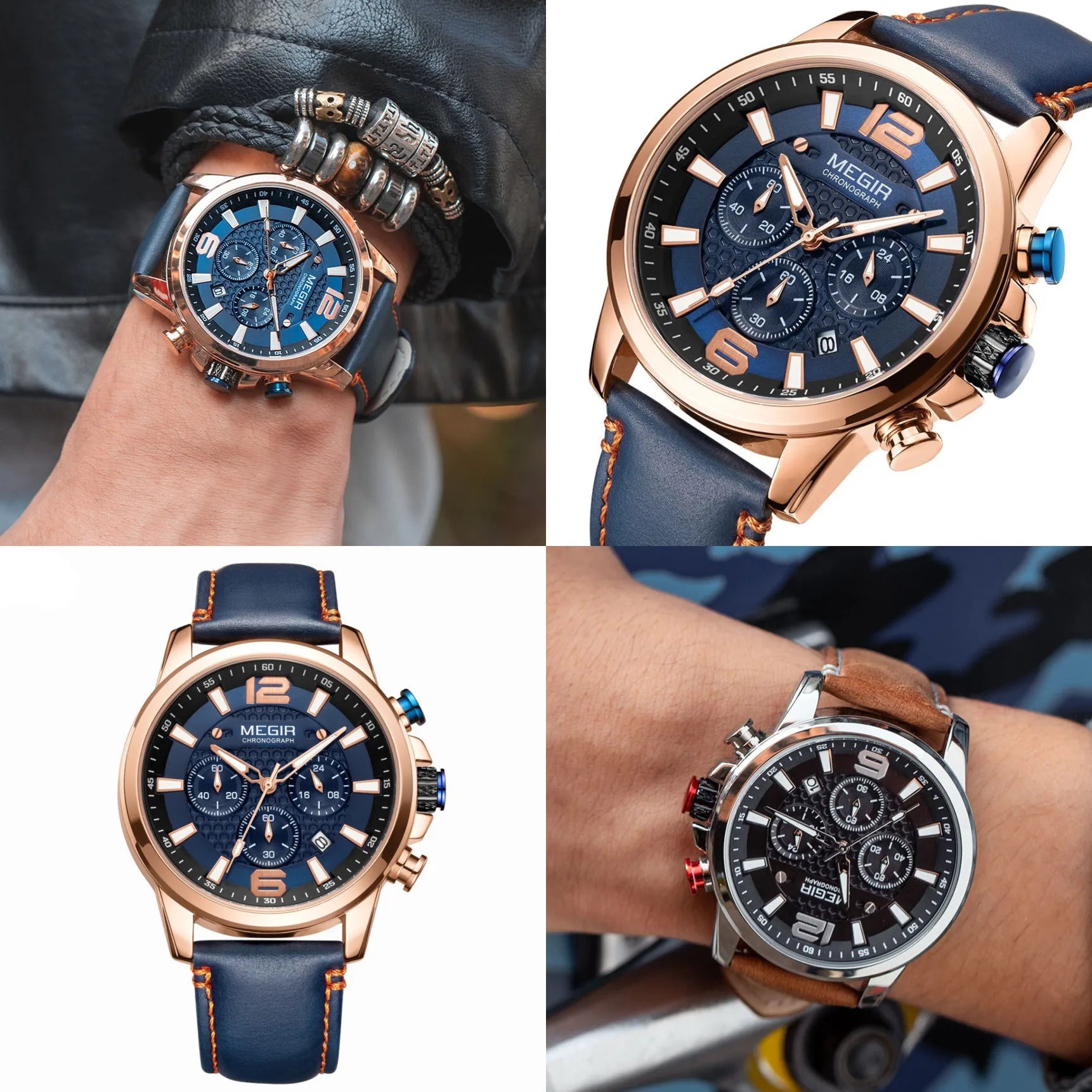 MEGIR – Men’s Luxury Casual Watch with Chronograph & Luminous Display