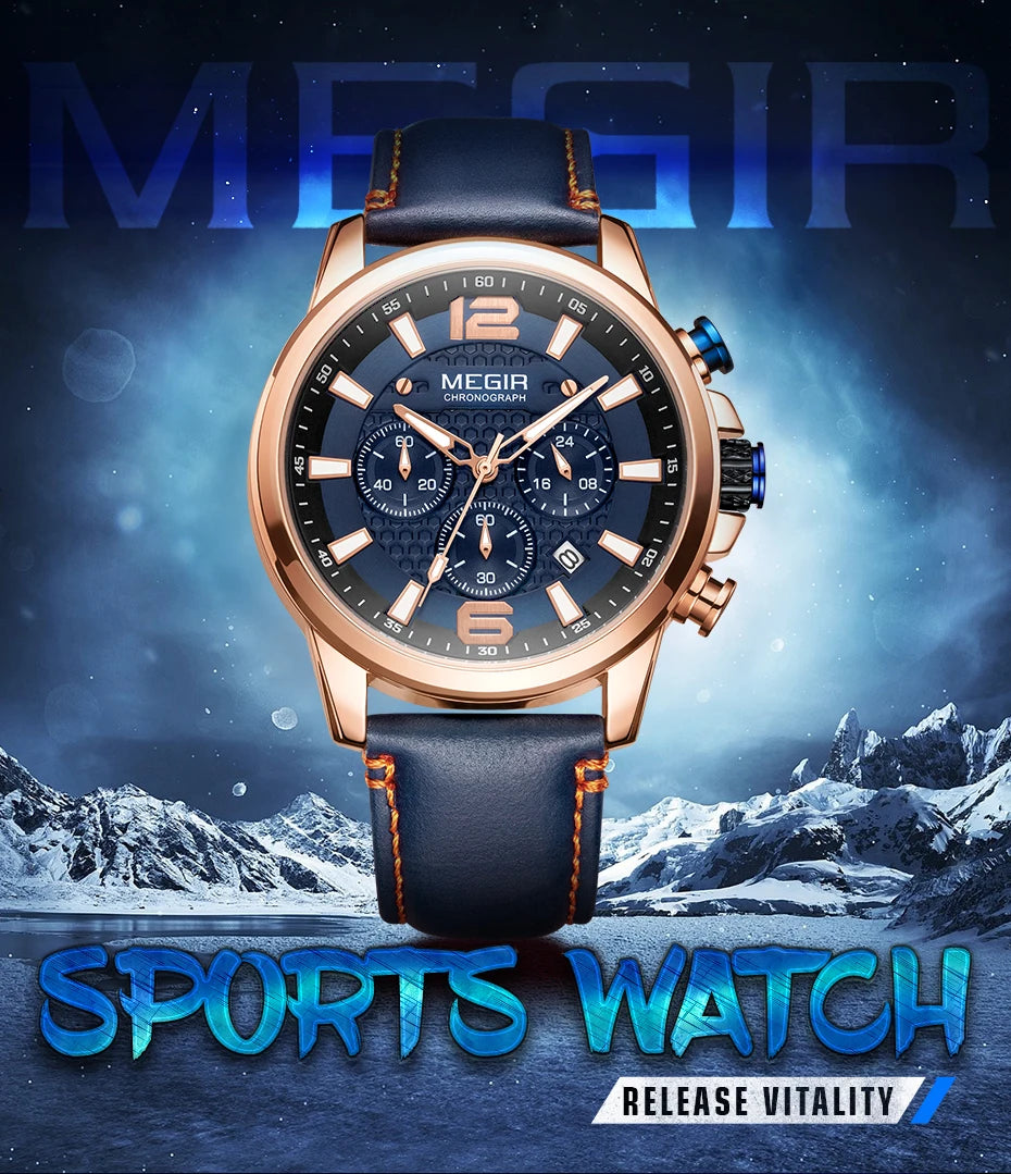 MEGIR – Men’s Luxury Casual Watch with Chronograph & Luminous Display