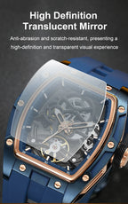 MEGIR 2242 Men’s Automatic Watch with Skeleton Design and Silicone Strap
