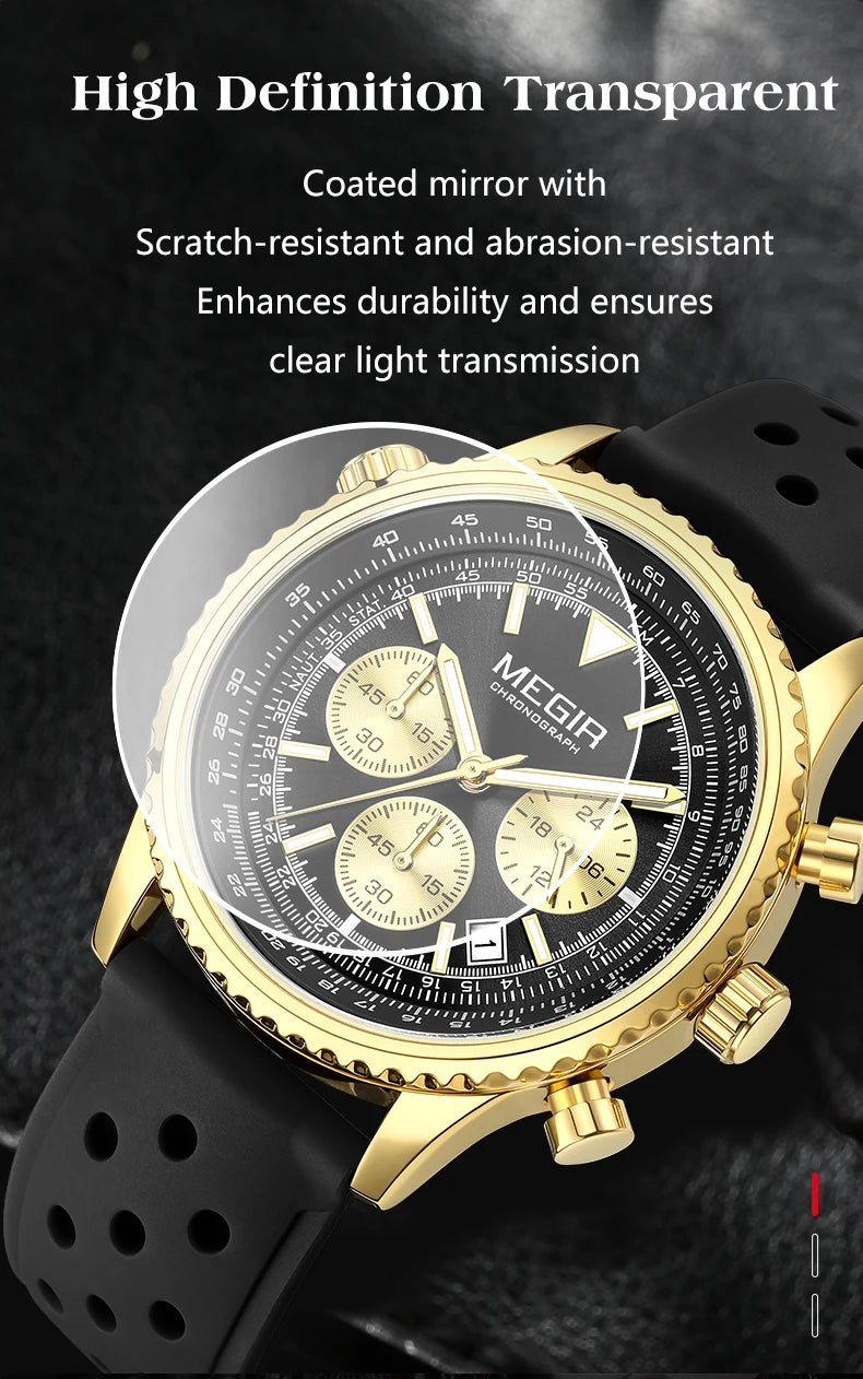 MEGIR – Men’s Military 2276 Watch with Silicone Strap and Chronograph