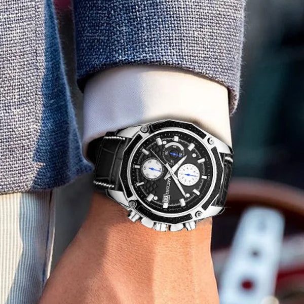Megir SportLeather Chrono – Men's Waterproof Watch