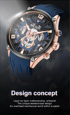 MEGIR – Men’s Military 2222 Quartz Watch with Chronograph and Silicone Strap