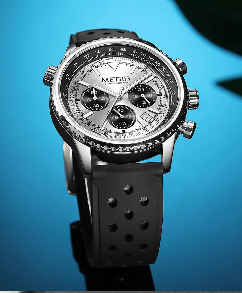 MEGIR – Men’s Military 2276 Watch with Silicone Strap and Chronograph