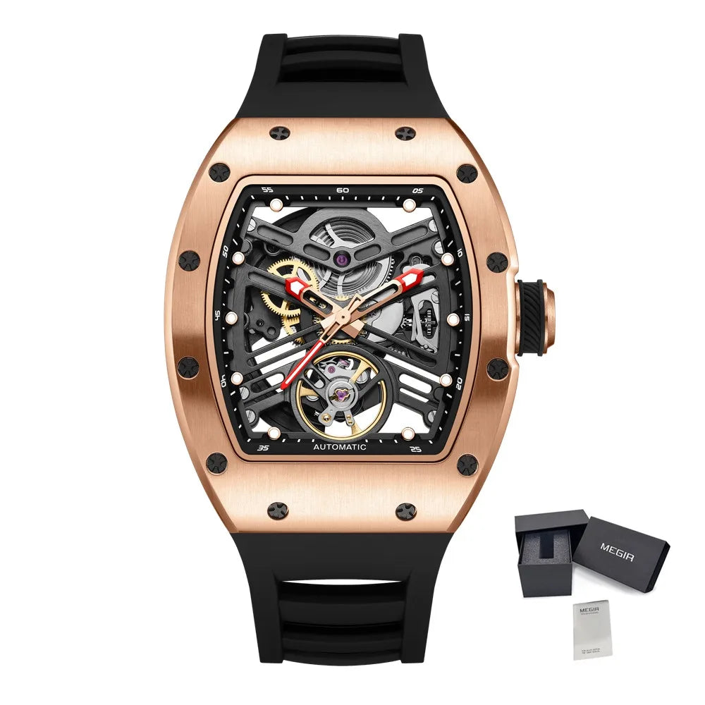 MEGIR 9190-13 Men’s Mechanical Watch 42mm with Silicone Strap