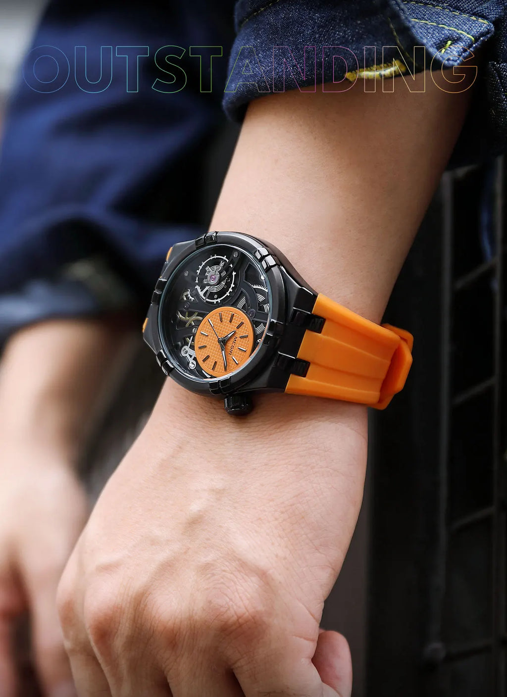 Herren-Sportuhr 4080 – Wasserdicht mit Leuchtanzeige und Silikonarmband 