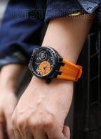 Herren-Sportuhr 4080 – Wasserdicht mit Leuchtanzeige und Silikonarmband 