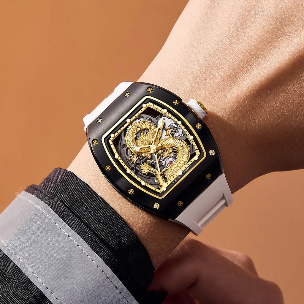 MEGIR Vision Automatic – Luxus-Herrenuhr mit skelettiertem Zifferblatt
