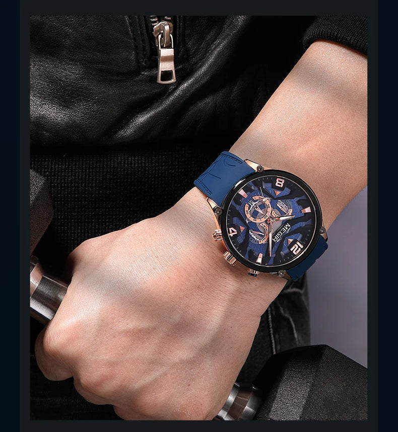 MEGIR – Men’s Military 2222 Quartz Watch with Chronograph and Silicone Strap