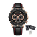 Men’s Sport 6586 Watch – Chronograph with Leather Strap