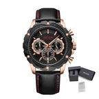 Men’s Sport 6586 Watch – Chronograph with Leather Strap