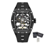 MEGIR 2242 Men’s Automatic Watch with Skeleton Design and Silicone Strap
