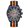 MEGIR Sport Watch for Men Chronograph Quartz Wristwatch with Honeycomb Texture Dial Canvas Band Date Decorative Tachymeter Bezel