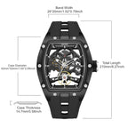 MEGIR 2242 Men’s Automatic Watch with Skeleton Design and Silicone Strap