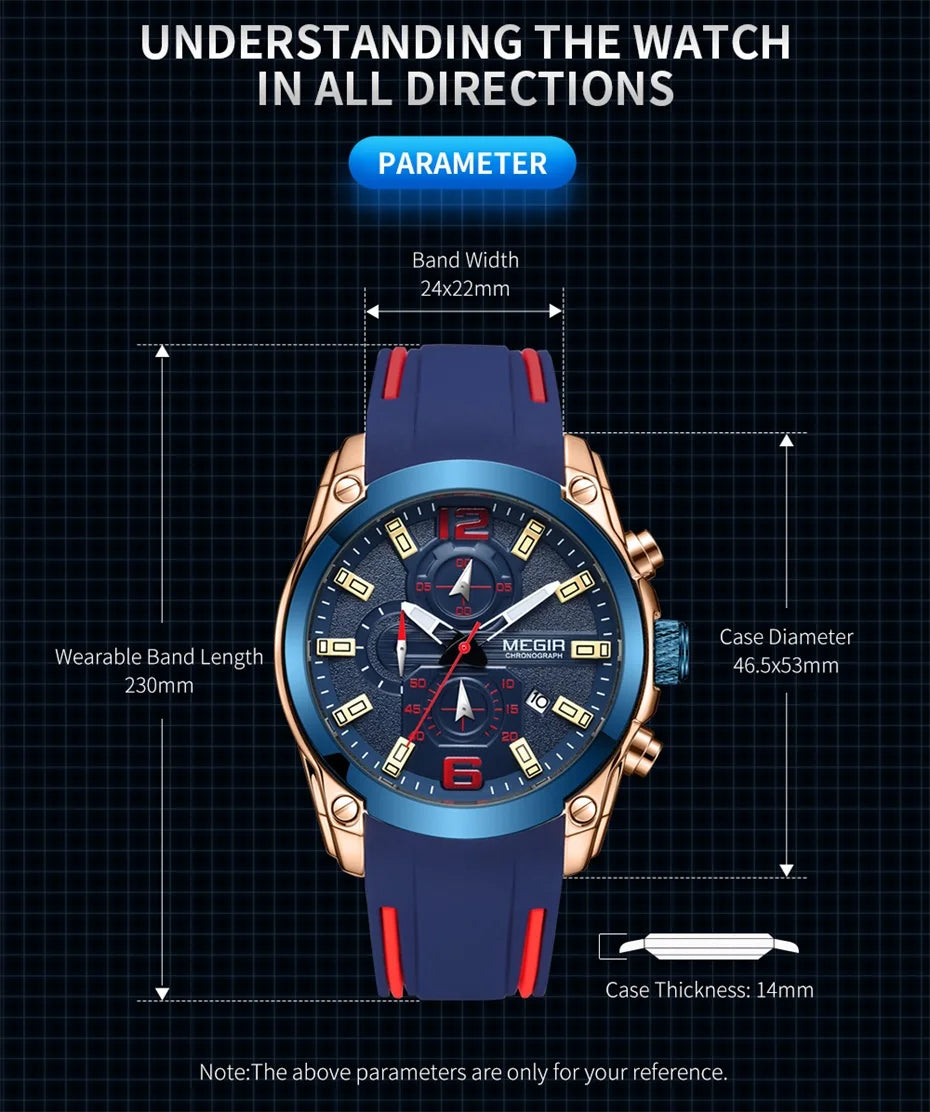 Megir Sport 2063 – Men’s Silicone Chronograph