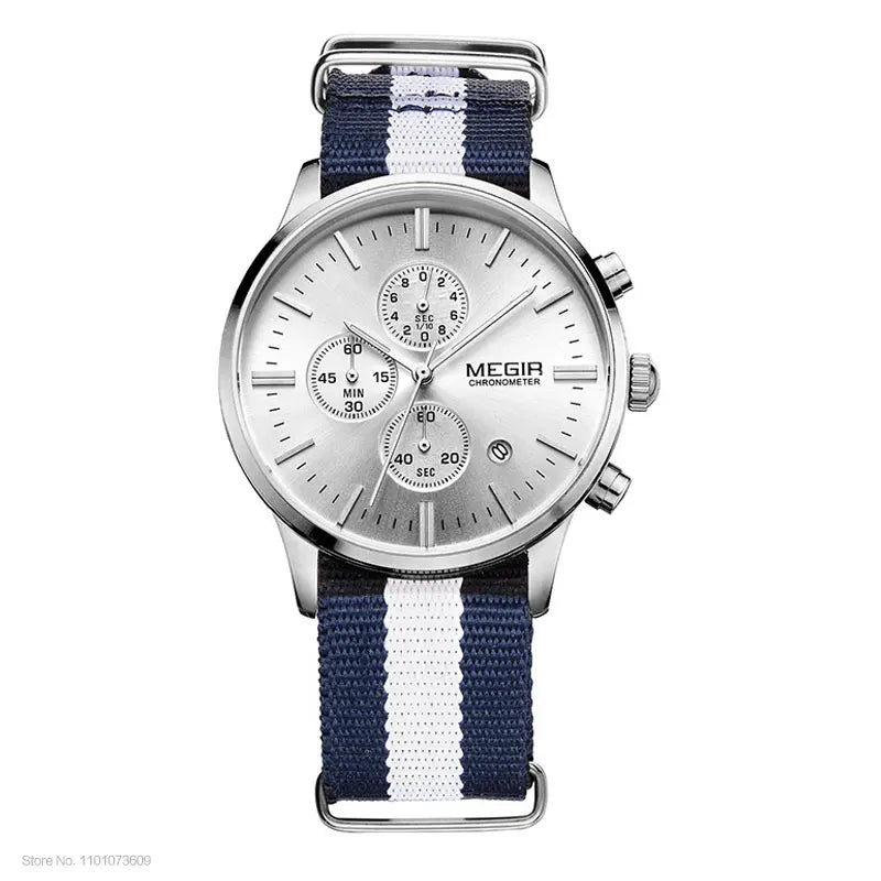 MEGIR Herren-Armbanduhr im Militär- und Freizeitstil mit Chronograph und Wasserdichtigkeit