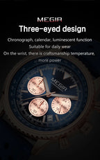 MEGIR – Men’s Military 2276 Watch with Silicone Strap and Chronograph