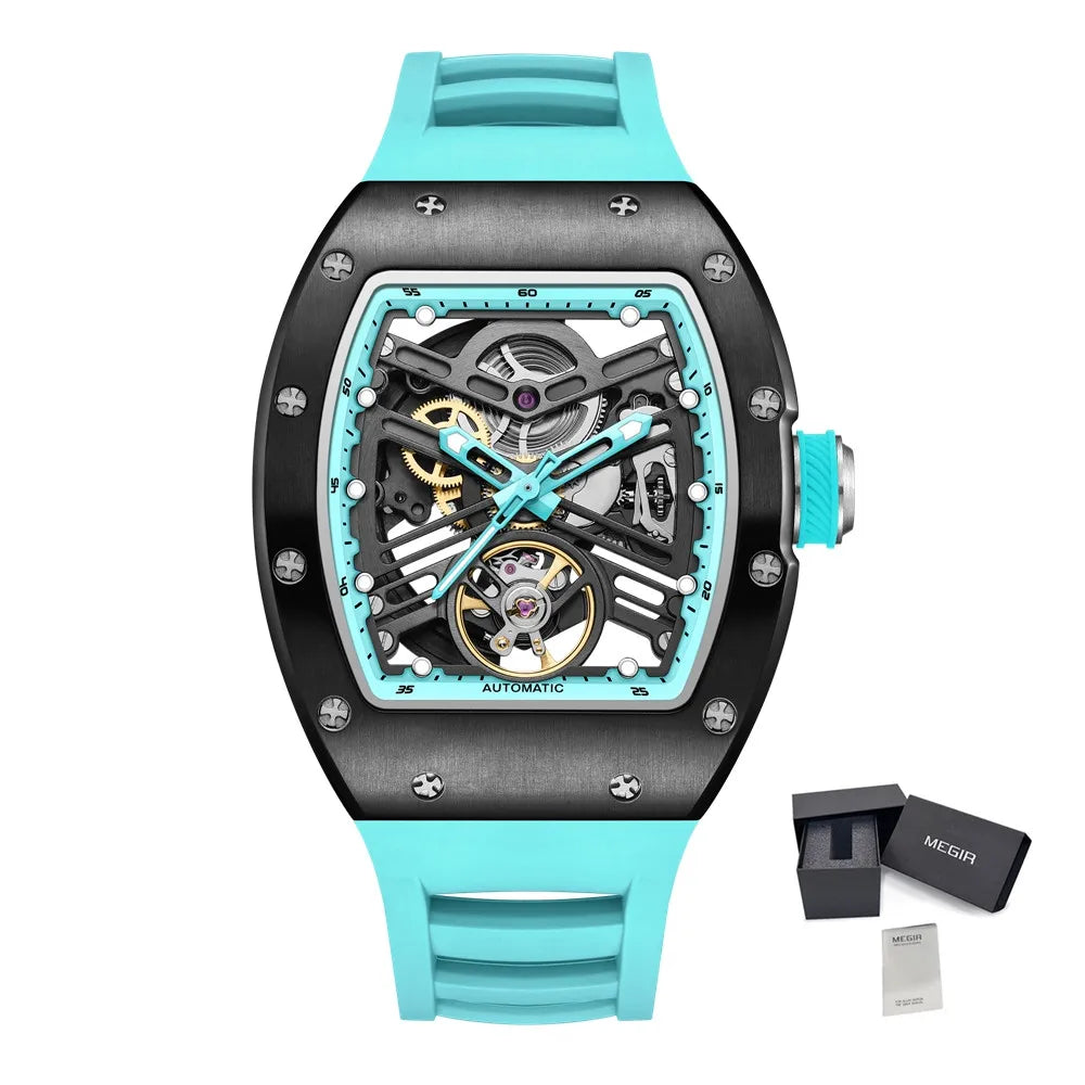 MEGIR 9190-13 Men’s Mechanical Watch 42mm with Silicone Strap