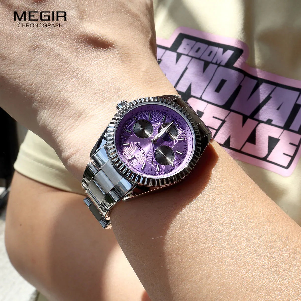 Megir MoonMaster – Men's Business Watch in Stainless Steel