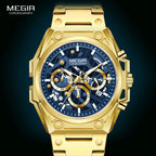 Megir LuminousSteel – Men's Stainless Steel Chronograph Watch