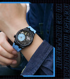 Herren-Sportuhr 4080 – Wasserdicht mit Leuchtanzeige und Silikonarmband 