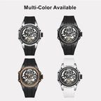 Luxury Men’s Automatic Mechanical Watch with Stainless Steel Skeleton Dial