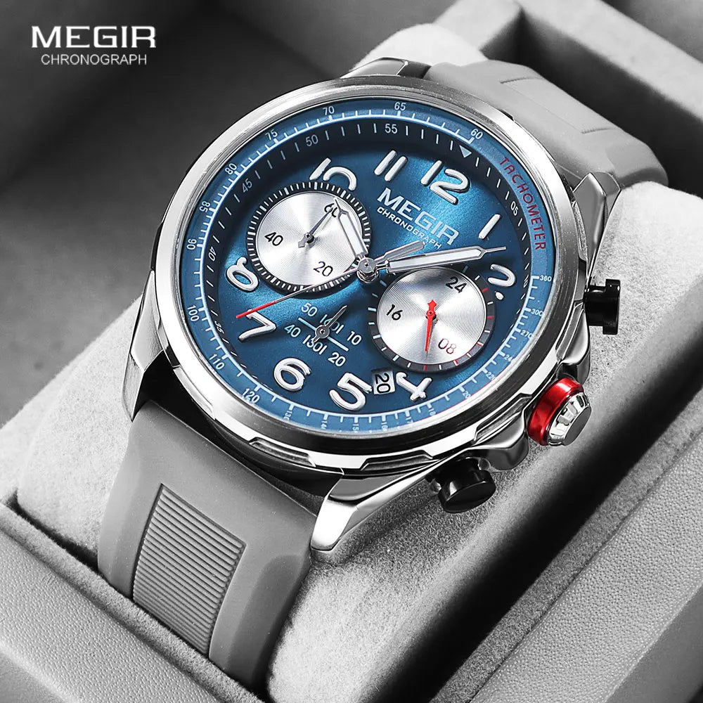 Megir SportFlex – Men's Chronograph Watch with Silicone Strap
