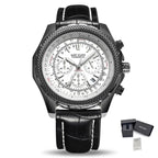 MEGIR 2067 Men’s Sport Quartz Watch with Chronograph and Leather Strap
