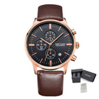 Men’s Sport Chronograph Watch with Leather Strap – Modern & Durable Design