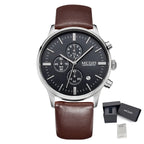 Men’s Sport Chronograph Watch with Leather Strap – Modern & Durable Design