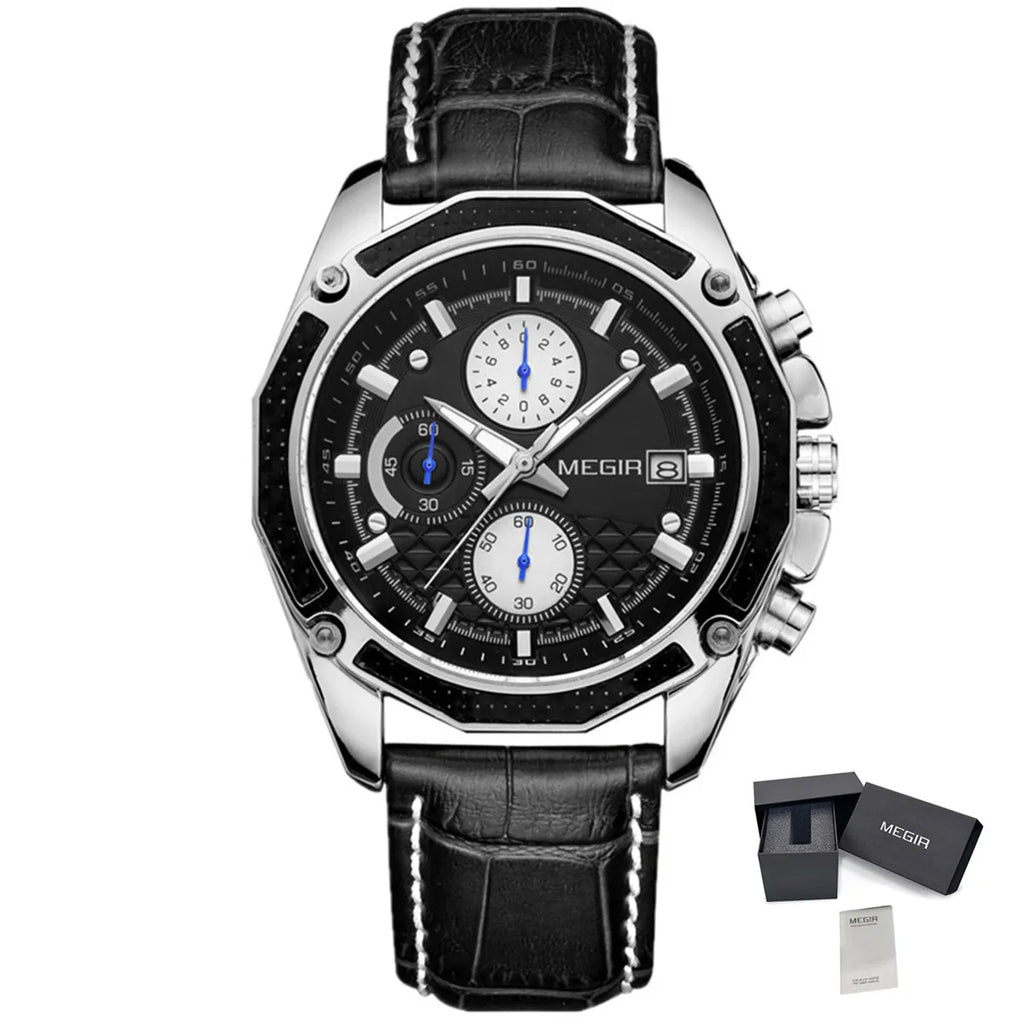 Megir SportLeather Chrono – Men's Waterproof Watch