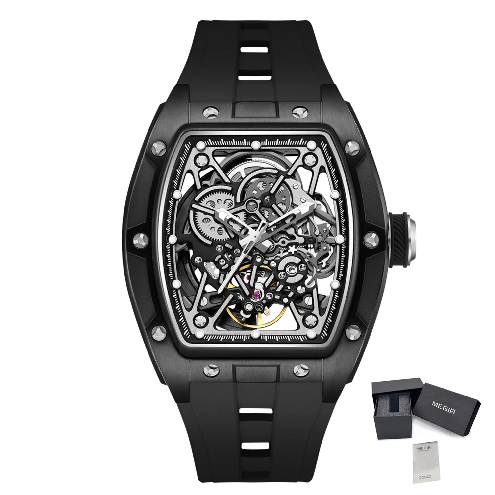 Men’s Automatic Sport Watch 9198-3 with Silicone Strap