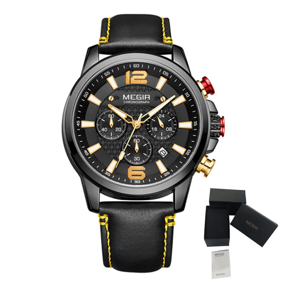 MEGIR – Men’s Luxury Casual Watch with Chronograph & Luminous Display