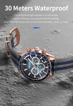 MEGIR Sport Watch for Men Chronograph Quartz Wristwatch with Honeycomb Texture Dial Canvas Band Date Decorative Tachymeter Bezel