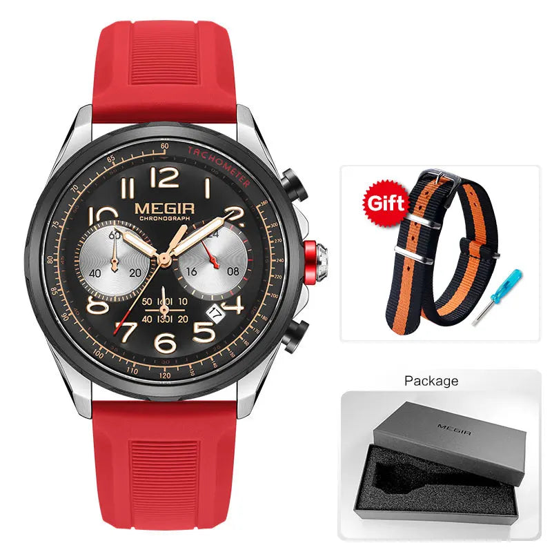 Megir SportFlex – Men's Chronograph Watch with Silicone Strap