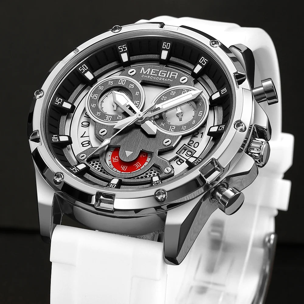 Megir AquaGlow – Men's Chronograph Watch in Silicone