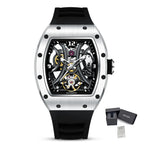 Automatic SteelSport Skeleton Watch – Men’s Mechanical with Silicone Strap