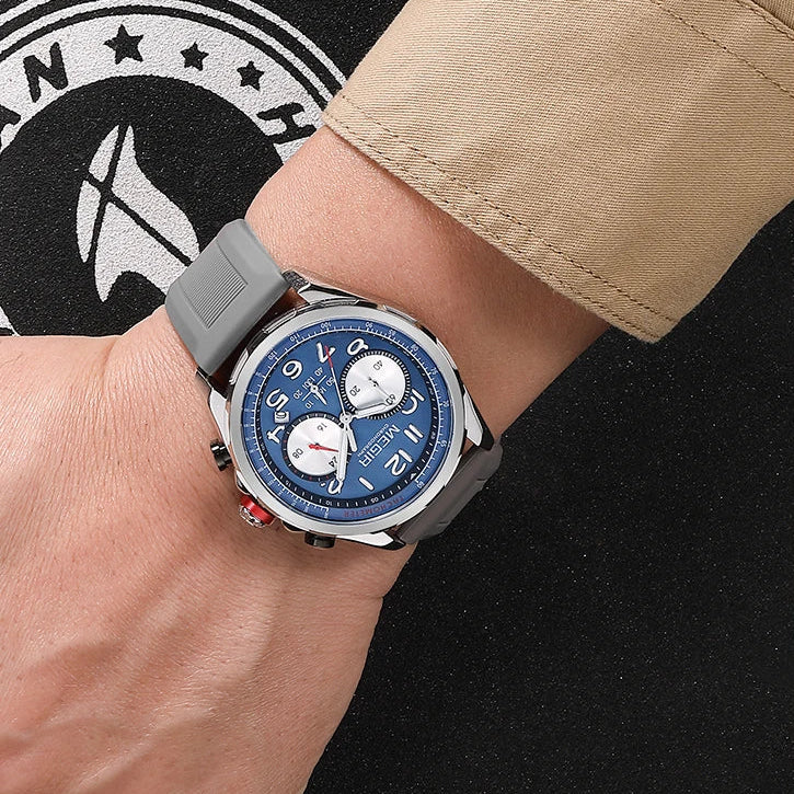 Megir SportFlex – Men's Chronograph Watch with Silicone Strap