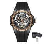 Luxury Men’s Automatic Mechanical Watch with Stainless Steel Skeleton Dial