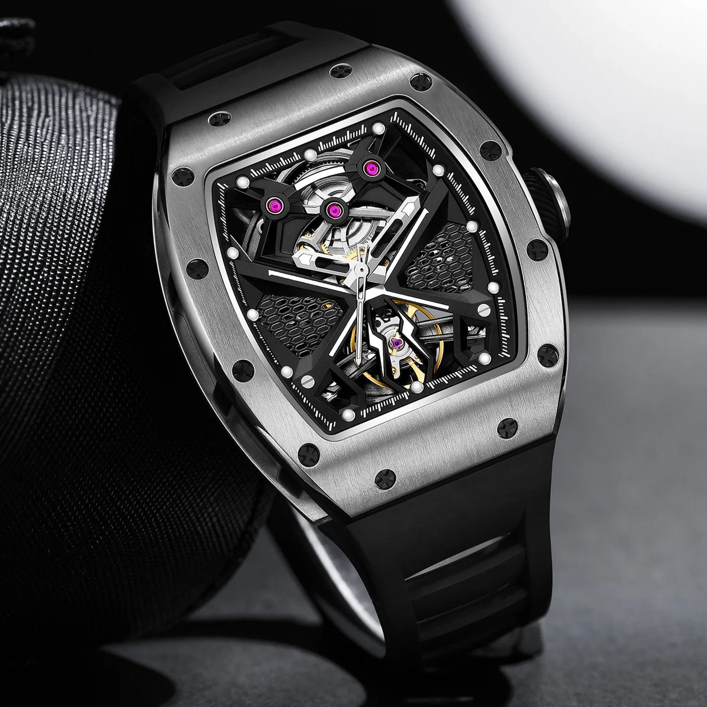 MEGIR 9190-5 Men’s Automatic Sport Watch with Skeleton Design