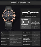 Men’s Sport Chronograph Watch with Leather Strap – Modern & Durable Design