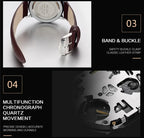 Men’s Sport Chronograph Watch with Leather Strap – Modern & Durable Design