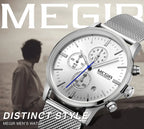 MEGIR Men’s Quartz Waterproof Watch with Chronograph and Night Light