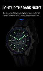 MEGIR Sport Watch for Men Chronograph Quartz Wristwatch with Honeycomb Texture Dial Canvas Band Date Decorative Tachymeter Bezel